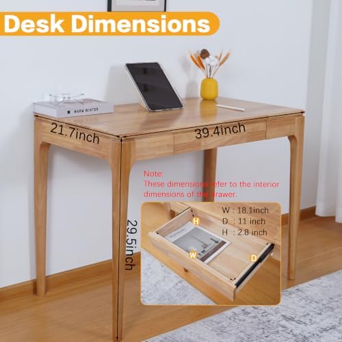 Solid Wood Desk,Study Home Office Desks,Computer Desk for Small Spaces - Image 6