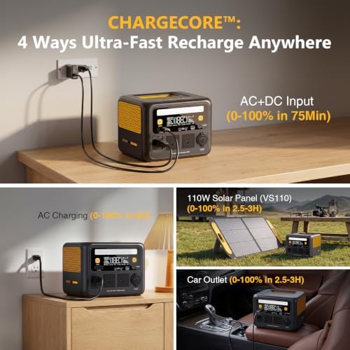 VTOMAN Jump 600X Portable Power Station 600W, 9 Ports LEP Solar Generator - Image 5