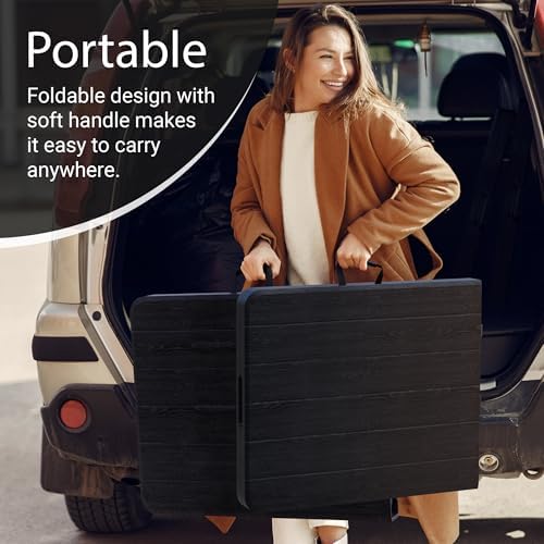 6 Feet Foldable Table with Built in Handle & Steel Legs | 6FT Heavy Duty Folding Portable | Perfect for Party, Dining, Wedding, Events, Picnic Indoor, Outdoor, Camping, Utility, Folding - 6 Foot - Image 6