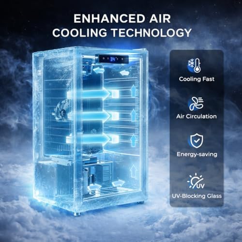Manastin 130 Can Beverage Refrigerator, 3.2 Cu.Ft Drink Cooler - Image 4