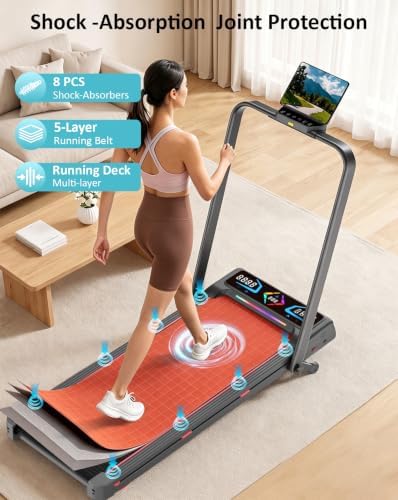 Walking Pad with Auto 12% Incline Handle Bar,Foldable Treadmill for Home - Image 5