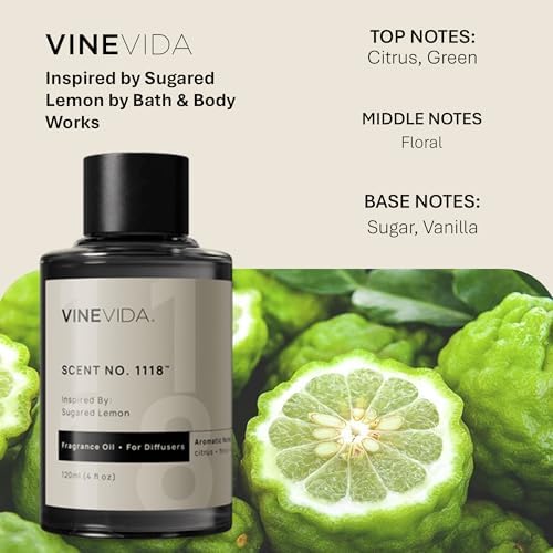 VINEVIDA [4 Fl Oz] Scent NO. 1118 Fragrance Oil for Cold Air Diffusers, Aromatic Notes of Citrus, Green, Floral, Sugar & Vanilla Essential Oils for Diffuser Oil Refill & Air Freshener Room Spray - Image 2