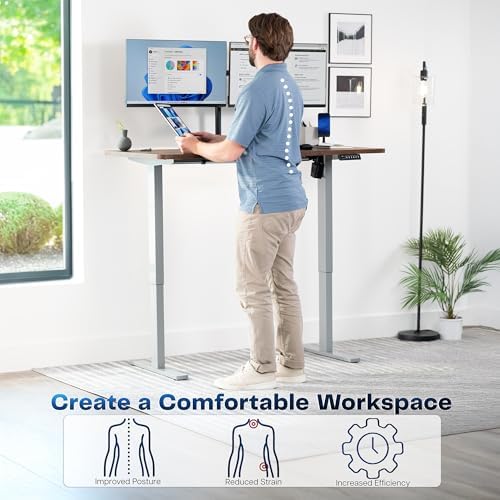 VIVO Rustic Vintage Brown 55 x 28 in Standing Desk, DESK-KIT-1G55N - Image 4