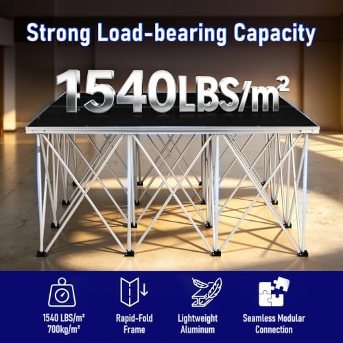 4x4 ft Foldable Stage Platform, 24" Modular Portable Riser - Image 3