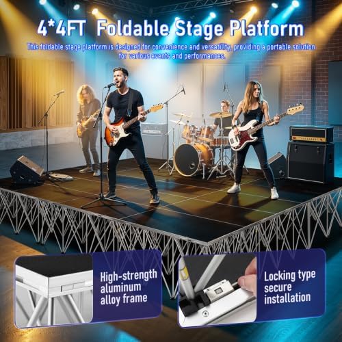4x4 ft Foldable Stage Platform, 24" Modular Portable Riser - Image 6
