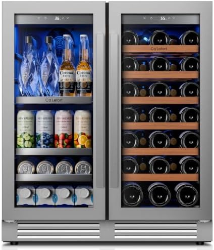 Ca'Lefort 30 Inch Wine & Beverage Fridge, Dual Zone Built-In Wine Cooler by CaLefort