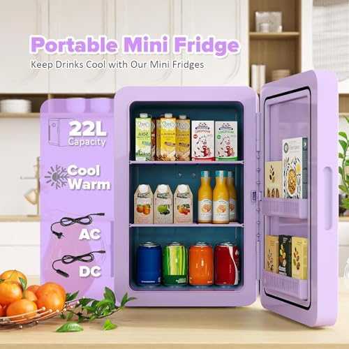 Kikihouse 22L/30Cans Mini Fridge for Bedroom, Portable Cooler & Warmer - Image 2