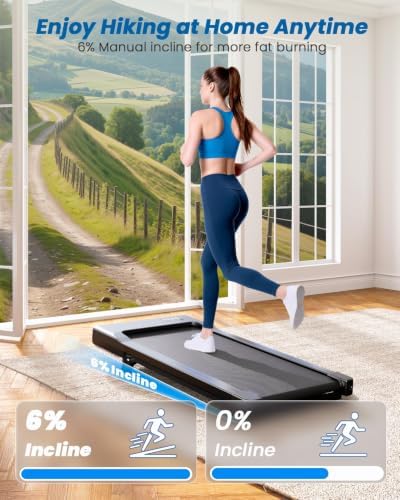 DeerRun Walking Pad Treadmill with Incline, Under Desk Treadmill for Home - Image 3