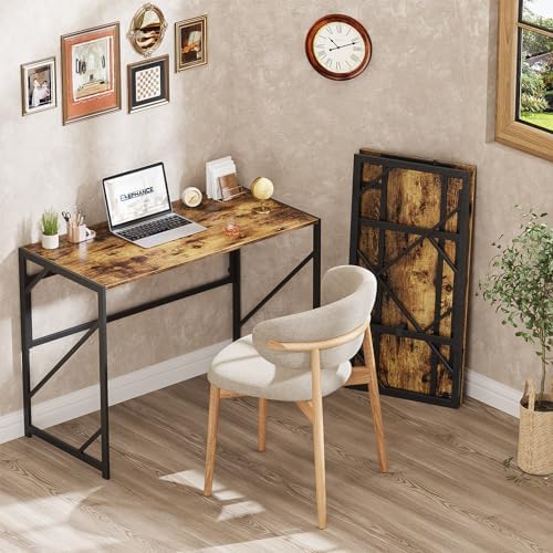 Elephance Folding Desk Writing Computer Desk for Home Office No-Assembly - Image 2