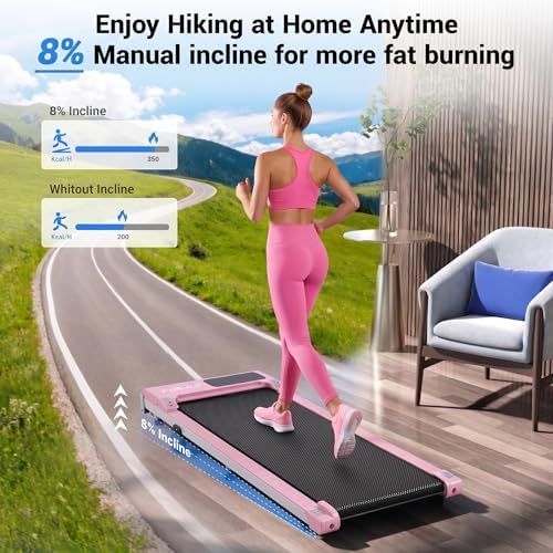 FUNMILY Walking Pad Treadmill Under Desk, 3.0HP Small Treadmill for Home/Office, 2026 Upgrade 3-in-1 Mini Treadmills with Remote Control, LED Display, 300 LBCapacity, No Assembly Required - Image 2