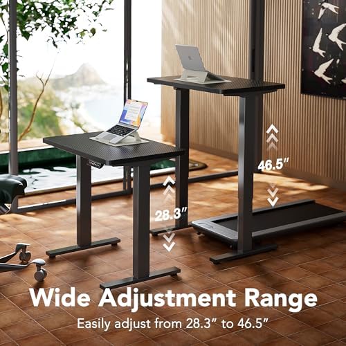 HUANUO 55x28 Inch Electric Standing Desk, Adjustable, Carbon Fiber Black - Image 4