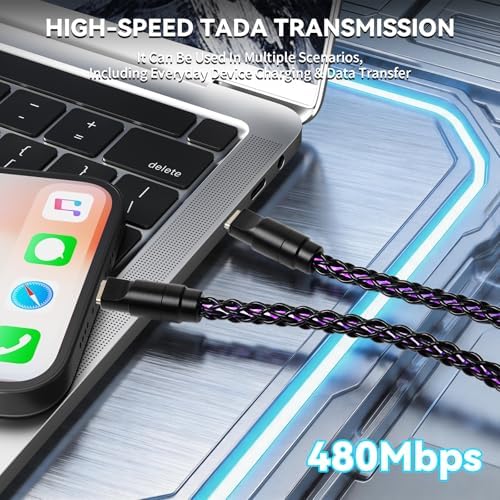 ATTACK SHARK C07 PRO Custom Braided USB-A to Dual Type-C Cable-Black - Image 7