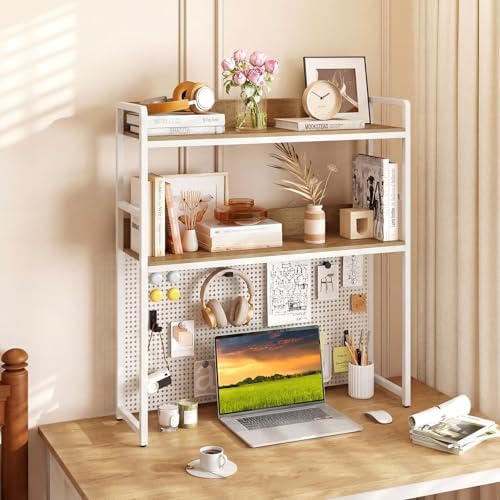 Desk Hutch Dorm with Pegboard, 37”W Desk Shelf for Top of Desk - Image 2