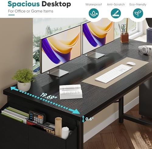 OLIXIS Computer Desk, 47 Inch Gaming Desks for Home Office Small Spaces - Image 5