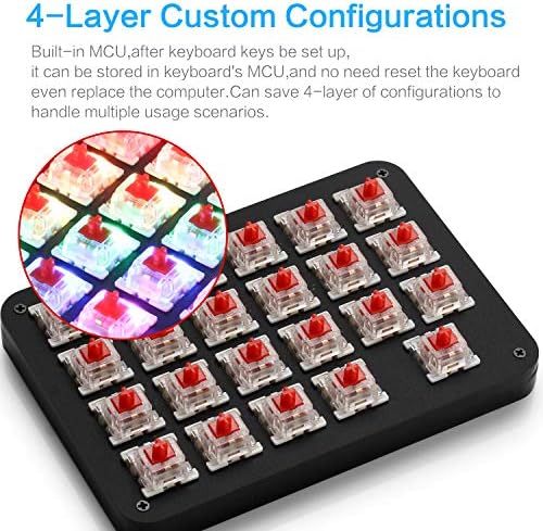 Koolertron One-Handed Macro Keyboard, 23-Key RGB Gaming Keypad - Image 5