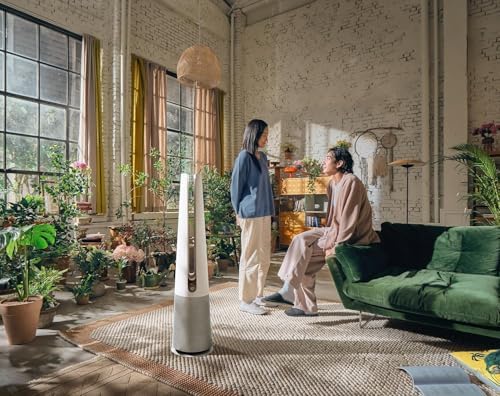 LG PuriCare AeroTower Air Purifier Fan with Heating Mode for Home, Large and Small Room, Bedroom, with True HEPA Filter, Multiple Airflow Options, WiFi, Air Quality Monitor, Low Noise, NanoFiber - Image 2