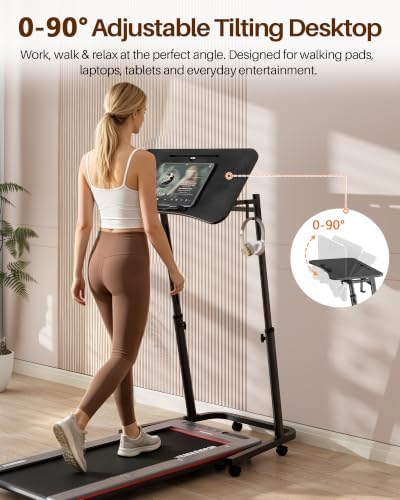 Walking Pad Desk with Tilt Top, Adjustable Standing Desk for Treadmill - Image 3
