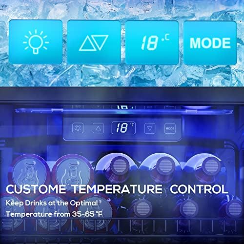 Manastin Beverage Refrigerator, 3.1 Cu.Ft Freestanding Beverage Cooler - Image 4