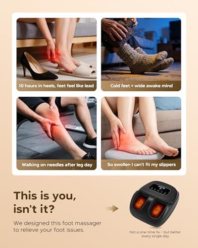 EaseZen Shiatsu Foot Massager Machine with Heat & Remote, 2026 Upgraded Deep Kneading, for Plantar Fasciitis, Neuropathy, FSA Eligible, Birthday Gifts for Women Mom Men Dad, Up to Foot Size 14 - Image 2