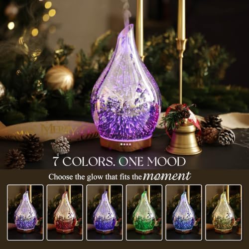Porseme 280ml Remote Essential Oil Diffuser 3D Glass Ultrasonic Mist 7H - Image 4