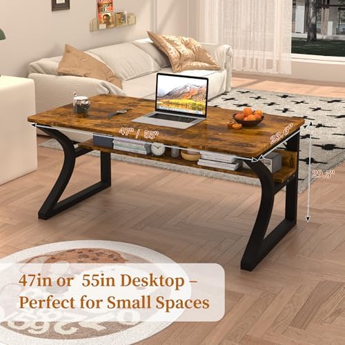 StarGraph Wood Computer Desk Table for Office Gaming Work Pc (Brown, 47") - Image 6