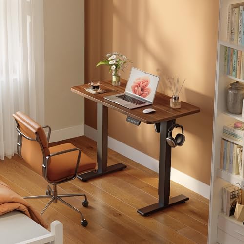 FEZIBO 48" Electric Standing Desk Height Adjustable Desk, Dark Walnut - Image 2