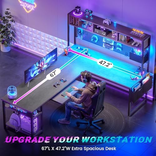 SEDETA L Shaped Office Desk with Hutch, Reversible 94.5" Computer Desk - Image 5