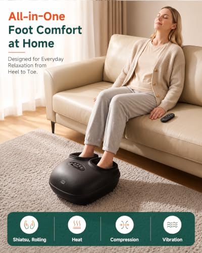 Snailax Foot Massager with Heat, Shiatsu, Compression, Vibration, Rolling - Image 2