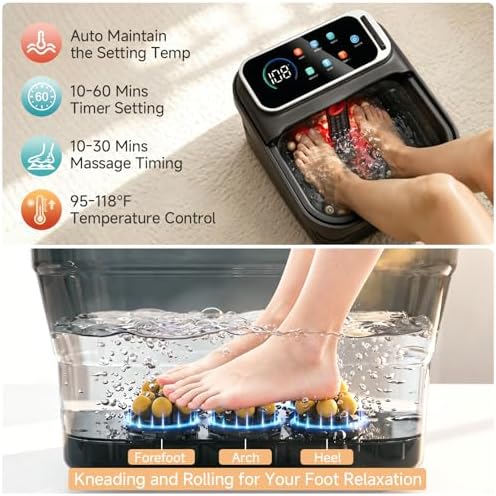 AAOBOSI Collapsible Foot Bath with Heat, Foot Massager Spa Soaking Tub - Image 3