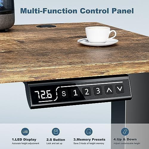 DUMOS 63 Inch Electric Standing Desk, Memory Adjustable Home Office Desk - Image 5