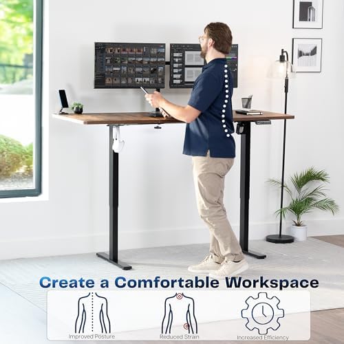 VIVO Rustic Vintage Brown 71 x 30 in Standing Desk, DESK-KIT-1B7N - Image 4