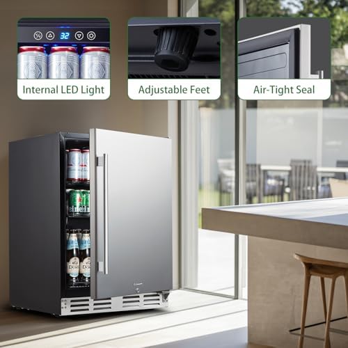 Kalamera Beverage Refrigerator, 24 inch Under Counter Beverage Cooler - Image 6