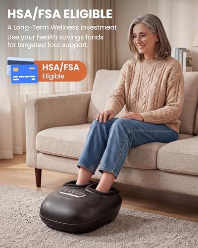 CILI 4-in-1 Foot Massager with Heat,Vibraion,Deep 3D Shiatsu,Compression,Rolling Feet Massager FSA Eligible HSA,Big Size 13" for Men Women Home Office Foot Pain Relief (Toe-Touch Control) Gifts Mom - Image 3