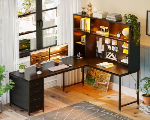 AODK 63" L Shaped Desk for Gaming and Working，Black - Image 2