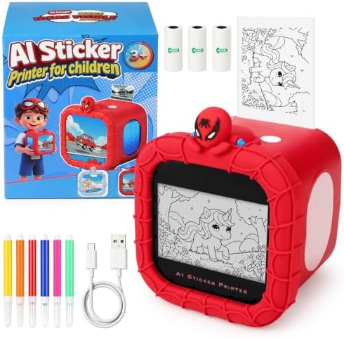 AI Sticker Printer for Kids, Spider Toy for Boys by Unknown