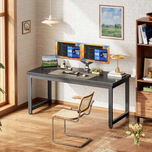 PRAISUN 47.2 x 19.7 Inch Computer Desk, 0.95'' Thicker, Heavy Duty, Black - Image 4
