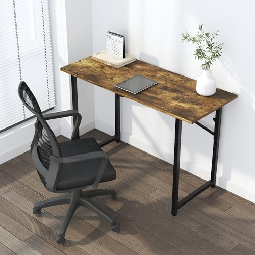 Lutown-Teen 47 inch Folding Computer Desk, Rustic Brown - Image 2