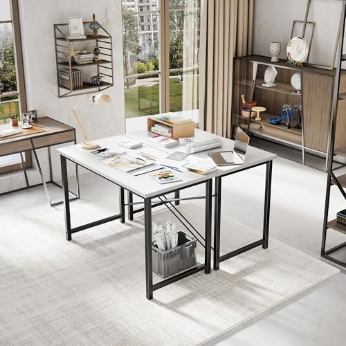 DUMOS 47 Inch Small Computer Desk, Gaming Desks for Home Office Bedroom - Image 2