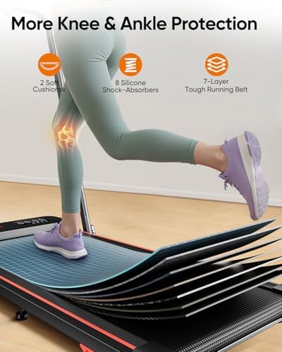 Acezoe Walking Pad with 10% Incline & Dual LED Display,4 in 1 Foldable Treadmill for Home Small Office, Compact Under Desk Treadmill with Handle bar,APP & Remote, 300 lbs Capacity - Image 5