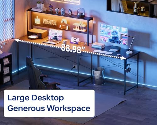 Pamray 60 Inch L Shaped Gaming Desk with Shelves and Storage - Image 4