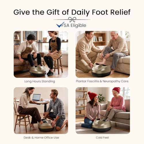 BOB AND BRAD Foot Massager Machine with Heat, FSA Eligible HSA Shiatsu Foot Massager for Plantar Fasciitis & Neuropathy with Kneading & Compression, Cordless Remote Control, Gift for Family, Size 14 - Image 7