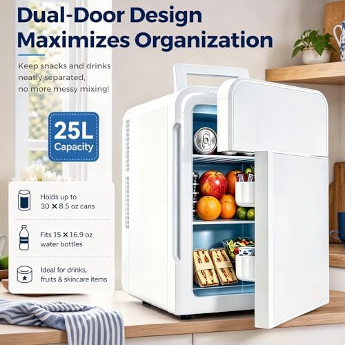 Kikihouse 22L/30Cans Mini Fridge for Bedroom, Portable Cooler & Warmer - Image 5