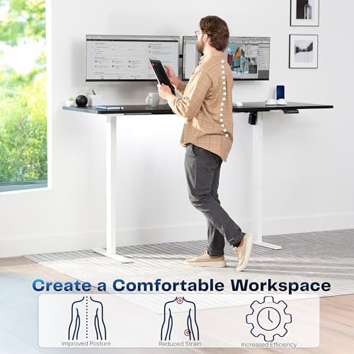 VIVO Black 83 x 30 in Standing Desk, DESK-KIT-1W8B - Image 4