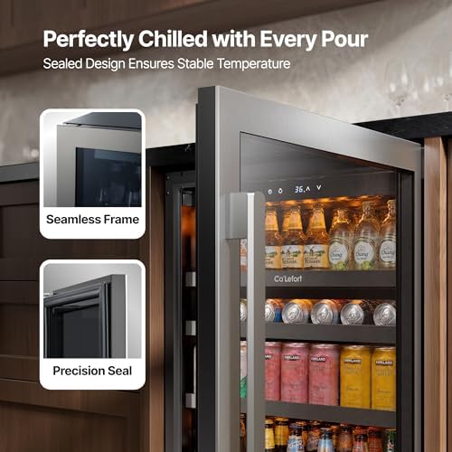 Ca'Lefort 48'' Beverage Refrigerator, 360 Can Beverage Fridge Under Counter - Image 4