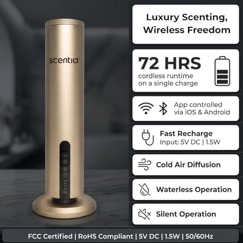 Wireless Waterless Cold-Air Scent Diffuser, App Control, 1500 Sq. Ft Gold - Image 2