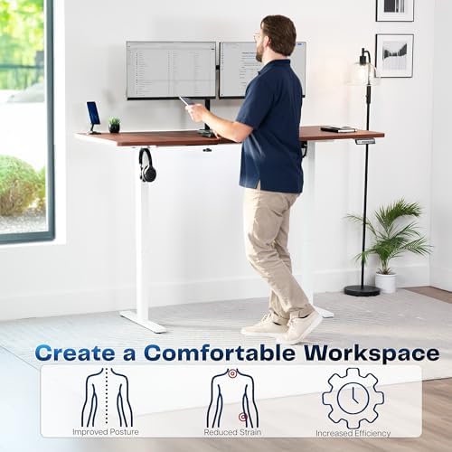VIVO Dark Walnut 71 x 30 in Standing Desk, DESK-KIT-1W7D - Image 4