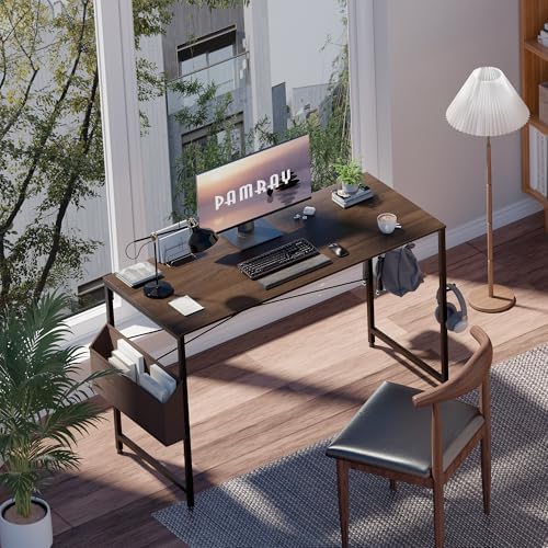 Pamray 47 Inch Computer Desk for Small Spaces with Storage Bag, Home Office Work Desk with Headphone Hook, Small Office Desk Study Writing Table - Image 2