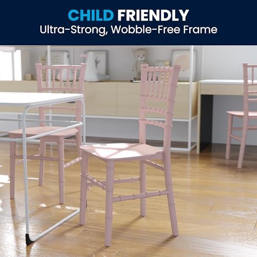 Flash Furniture Child’s Pink Resin Party and Event Chiavari Chair for Commercial & Residential Use,Pink - Image 6