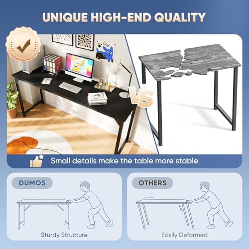 DUMOS 63 Inch Small Computer Desk, Gaming Desks for Home Office Bedroom - Image 5
