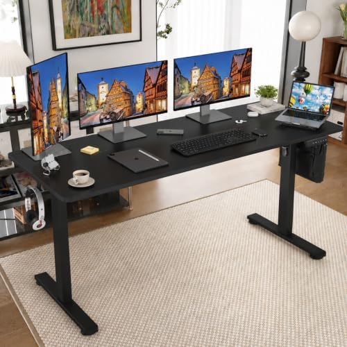 STARY Electric Standing Desk Adjustable Height Sit Stand Home Office Desk with Splice Board - Image 2